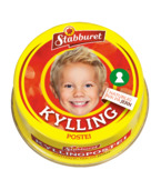 Stabburet Kyllingpostei er laget av kyllingkjøtt, kyllinglever og vegetabilske oljer, og er et godt alternativ for dem som ikke spiser produkter basert på svinekjøtt. Stabburet Kyllingpostei er en like god kilde til jern, folat og vitamin B12 som Stabburets originale leverpostei.
