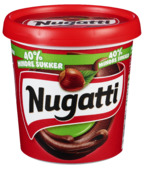 Nå kan hele familien nyte Nugatti med god samvittighet. Nugatti Max inneholder totalt 33% mindre sukker, men har den samme gode smaken av nøttesjokoladepålegget Nugatti. Nugatti Max er laget helt uten kunstige søtningsstoffer.
