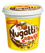 Glad i kombinasjonen av salt og søtt? Nugatti Krønsjy er basert på den orginale smaken av Nugatti, og er blandet med salte og sprøe maiscrisp som gir en enda diggere smak!