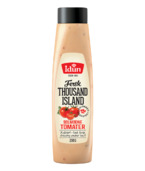 En mild og rund dressing med gode råvarer som finhakket agurk og tomat. Slik ekte Thousand Island skal smake!